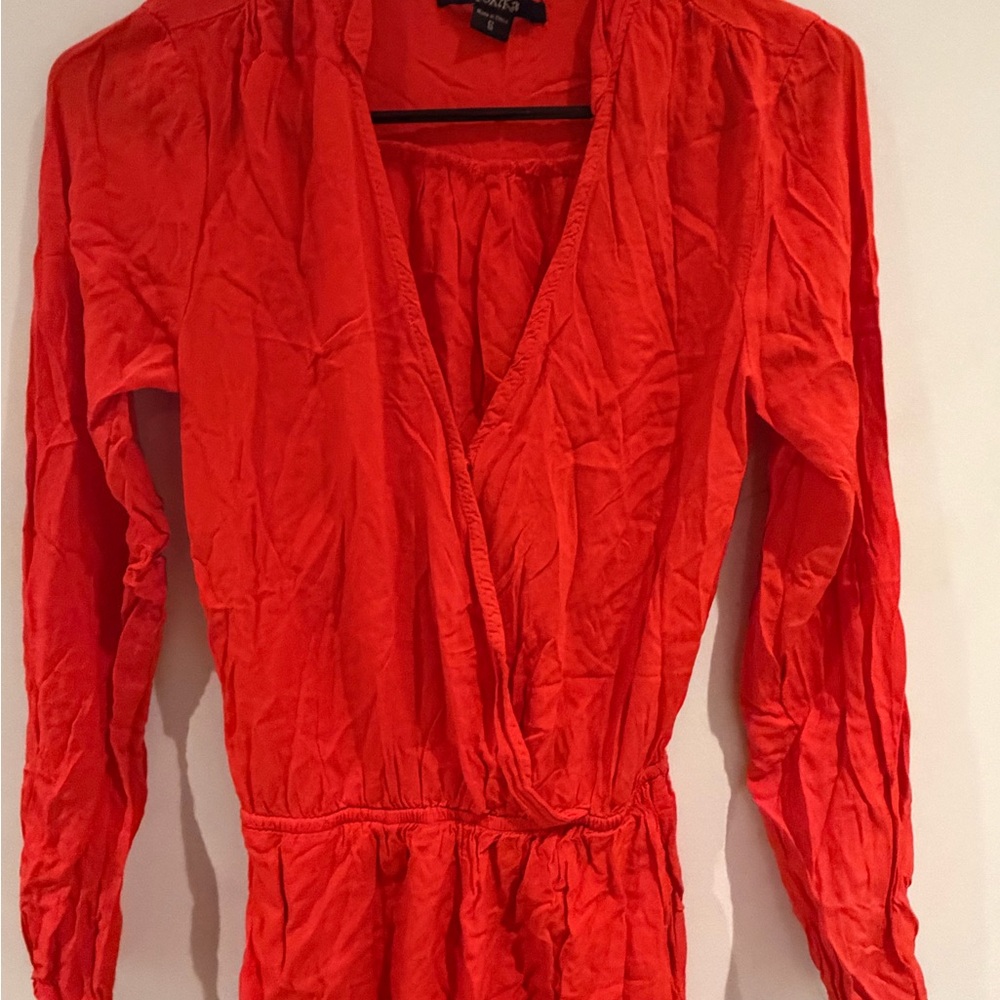 Women’s Long Sleeve shorts romper with pockets (c)